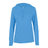 Badger Ladies' B-Core Long Sleeve Hood Tee COLUMBIA BLUE Front