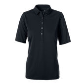 Zorrel Ladies Rockhurst Syntrel Tonal Stripe Jacquard Polo Shirt BLACK Pocket