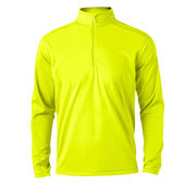 Zorrel Mens Boston Interlock 1/4 Zip Pullover NEON YELLOW Pocket