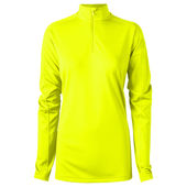 Zorrel Womens Boston 1/4 Zip Pull Over Top NEON YELLOW Pocket