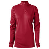 Zorrel Womens Boston 1/4 Zip Pull Over Top RED Pocket