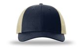 Richardson 115 Low Pro Mesh Back Trucker Cap NAVY/KHAKI Front