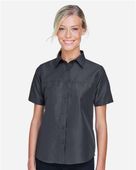 Harriton Ladies Key West Performance Staff Shirt DARK CHARCOAL Pocket