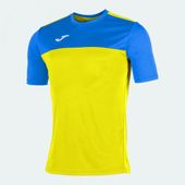 Joma Winner Short Sleeve Jersey Tee YELLOW-ROYAL BLUE Pocket