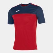 Joma Winner Short Sleeve Jersey Tee RED-NAVY BLUE Pocket