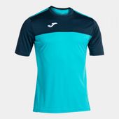 Joma Winner Short Sleeve Jersey Tee FLUORESCENT TURQUOISE-NAVY BLUE Pocket