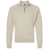 J America Adult Tri-Blend Fleece 1/4 Zip Jacket OATMEAL TRIBLEND Pocket