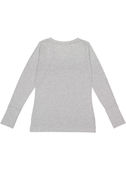 LAT Sportswear Ladies Long Sleeve Lace-up Tee VINTAGE HEATHER/WHITE Back