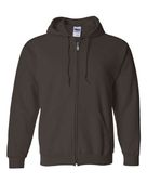 Gildan Adult Yth Heavy Blend Full Zip Hood Jacket DARK CHOCOLATE Pocket