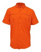 Baw Adult Short Sleeve Fishing Shirt ORANGE Pocket