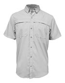 Baw Adult Short Sleeve Fishing Shirt SILVER Pocket