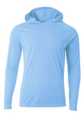 A4 Mens Cooling Performance Long Sleeve Hood Tee LIGHT BLUE 2011 Front
