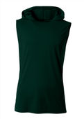 A4 Mens Cooling Performance Sleeveless Hood Tee FOREST Front