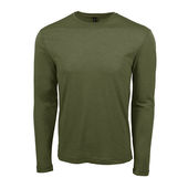 Primease Mens Long Sleeve Tri-Blend Tee MILITARY HEATHER Front