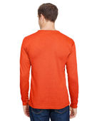 Bayside Unisex Union-Made LS Pocket Crew Tee BRIGHT ORANGE Back