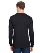 Bayside Unisex Union-Made LS Pocket Crew Tee BLACK Back