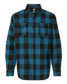 Burnside Men's Plaid Flannel Shirt B8210 BLUE/ BLACK BUFFALO Pocket