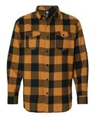 Burnside Men's Plaid Flannel Shirt B8210 TOBACCO/ BLACK BUFFALO Pocket
