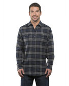 Burnside Men's Plaid Flannel Shirt B8210 NAVY Pocket