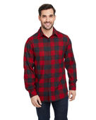 Burnside Woven Plaid Flannel With Biased Pocket B8212 RED/ H BLACK Pocket