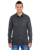 Burnside Men's Solid Flannel Shirt BU8200 CHARCOAL Pocket