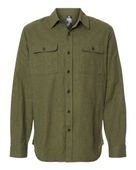 Burnside Men's Solid Flannel Shirt BU8200 ARMY Pocket