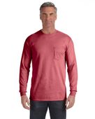 Comfort Colors Adult Heavyweight RS Long-Sleeve Pocket T-Shirt C4410 CRIMSON Pocket