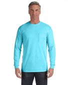 Comfort Colors Adult Heavyweight RS Long-Sleeve Pocket T-Shirt C4410 LAGOON BLUE Pocket