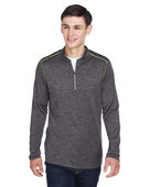Core 365 Men's Kinetic Performance Quarter-Zip CE401 CARBON/ ACD GRN Pocket
