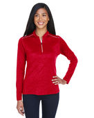 Core 365 Ladies' Kinetic Performance Quarter-Zip CE401W CLASSC RED/ CRBN Pocket