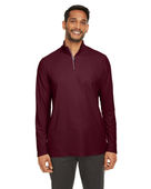 Core 365 Men's Fusion ChromaSoft Pique Quarter-Zip CE405 BURGUNDY Pocket
