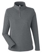 Core 365 Ladies' Fusion ChromaSoft Pique Quarter-Zip CE405W CARBON HEATHER Pocket