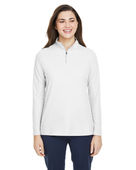 Core 365 Ladies' Fusion ChromaSoft Pique Quarter-Zip CE405W WHITE Pocket