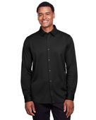 Devon & Jones Men's CrownLux Performance Plaited Button-Down Shirt DG20Z BLACK Pocket