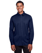 Devon & Jones Men's CrownLux Performance Plaited Button-Down Shirt DG20Z NAVY Pocket