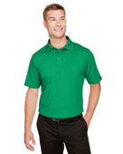 Devon & Jones CrownLux Performance Men's Address Melange Polo DG22 KELLY GREEN HTHR Pocket