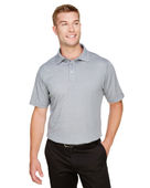 Devon & Jones CrownLux Performance Men's Address Melange Polo DG22 GREY HEATHER Pocket