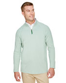 Devon & Jones CrownLux Performance Men's Clubhouse Micro-Stripe Quarter-Zip DG480 KELLY GREEN Pocket