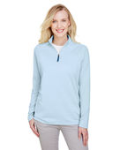 Devon & Jones CrownLux Performance Ladies' Clubhouse Micro-Stripe Quarter-Zip DG480W OCEAN BLUE Pocket