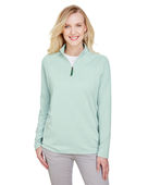 Devon & Jones CrownLux Performance Ladies' Clubhouse Micro-Stripe Quarter-Zip DG480W KELLY GREEN Pocket