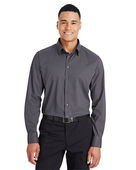 Devon & Jones CrownLux Performance Men's Tonal Mini Check Shirt DG535 CARBON Pocket