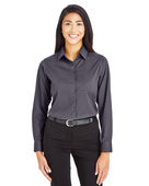 Devon & Jones CrownLux Performance Ladies' Tonal Mini Check Shirt DG535W CARBON Pocket