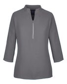 Devon & Jones Ladies' Perfect Fit 3/4-Sleeve Crepe Tunic DP611W GRAPHITE Pocket