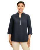Devon & Jones Ladies' Perfect Fit 3/4-Sleeve Crepe Tunic DP611W BLACK Pocket