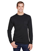 Hanes Adult Workwear Long-Sleeve Pocket T-Shirt W120 BLACK Pocket