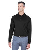 Harriton Men's Advantage Snag Protection Plus Long-Sleeve Tactical Polo M211L BLACK Pocket