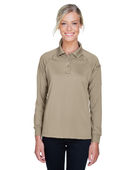 Harriton Ladies' Advantage Snag Protection Plus Long-Sleeve Tactical Polo M211LW DESERT KHAKI Pocket