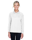 Harriton Ladies' Advantage Snag Protection Plus Long-Sleeve Tactical Polo M211LW WHITE Pocket