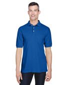 Harriton Men's 5.6 oz. Easy Blend Polo with Pocket M265P TRUE ROYAL Pocket