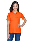 Harriton Ladies' 5.6 oz. Easy Blend Polo M265W TEAM ORANGE Pocket